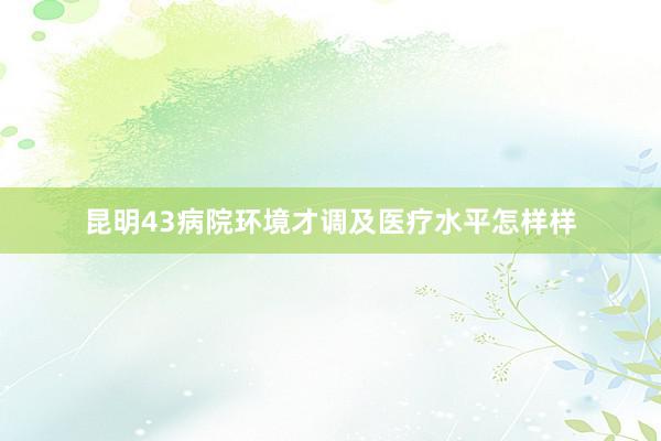 昆明43病院环境才调及医疗水平怎样样